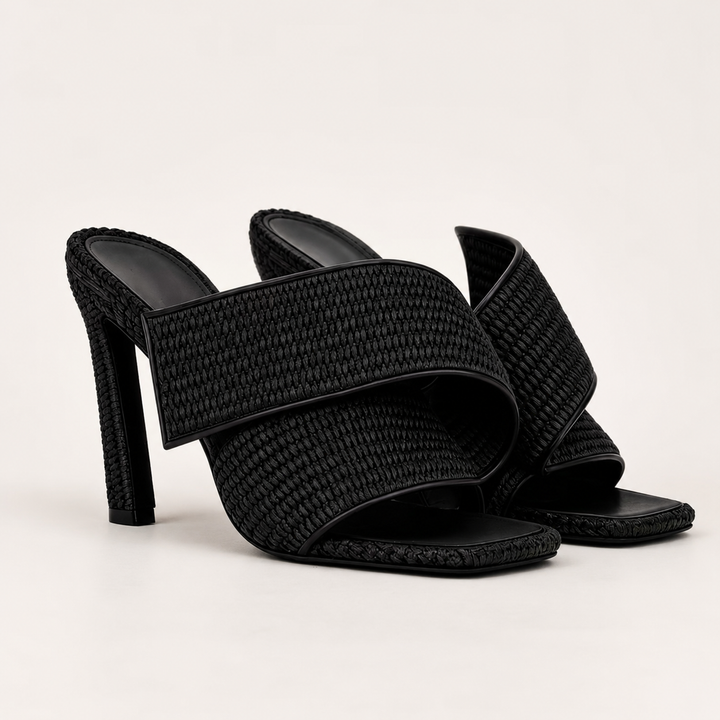 Calveri Woven Raffia Mules