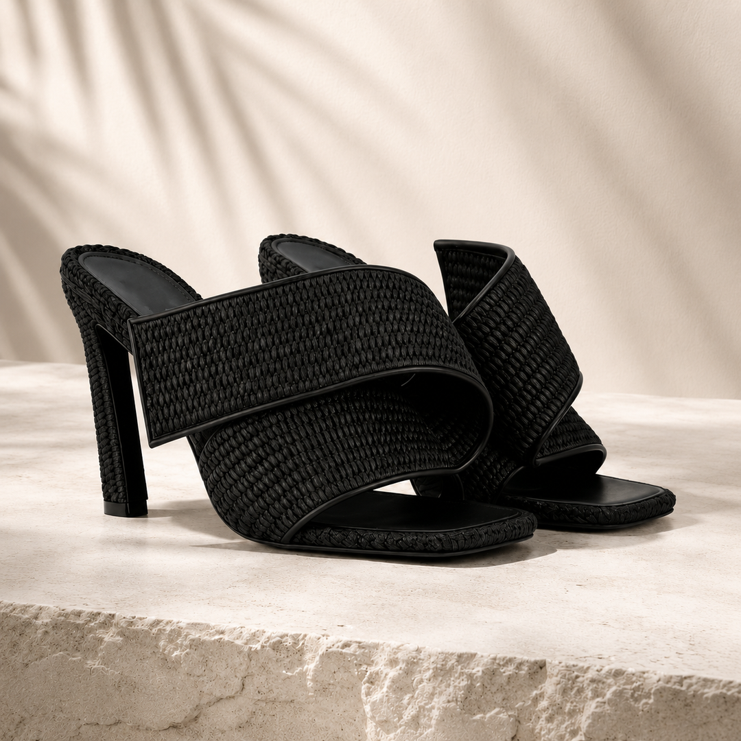 Calveri Woven Raffia Mules