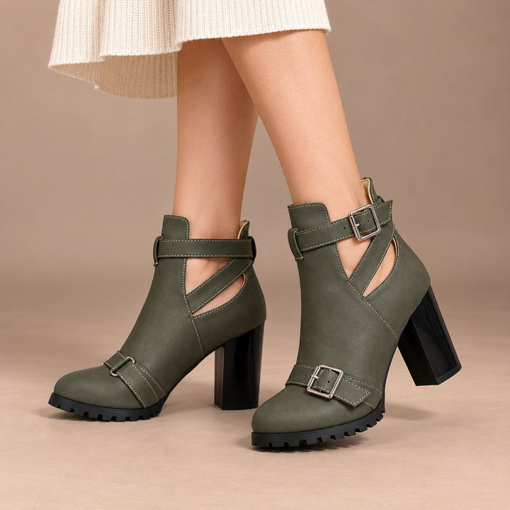 Juna Lug-Heel Ankle Boots