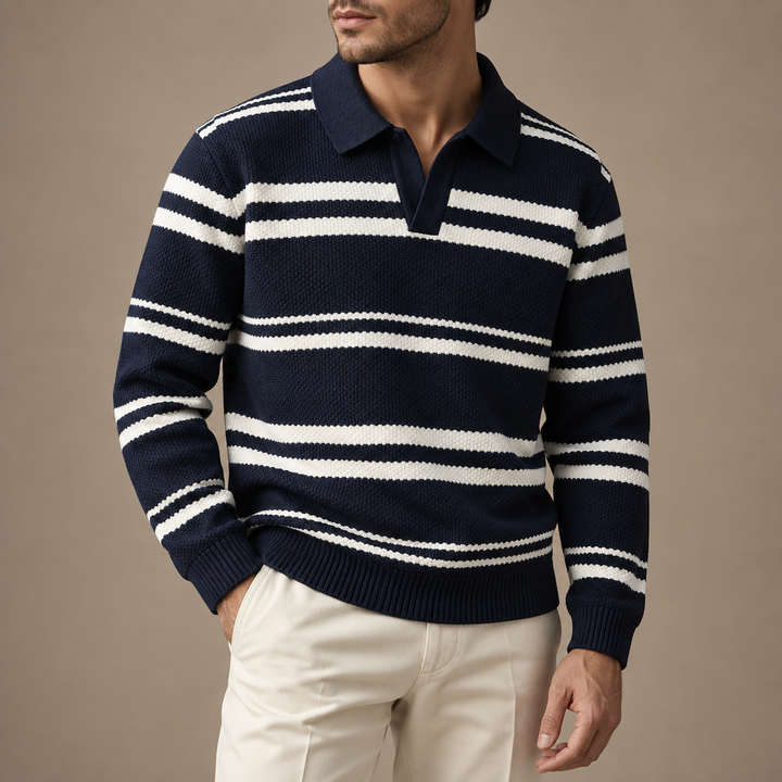 Windsor Striped Knit Polo