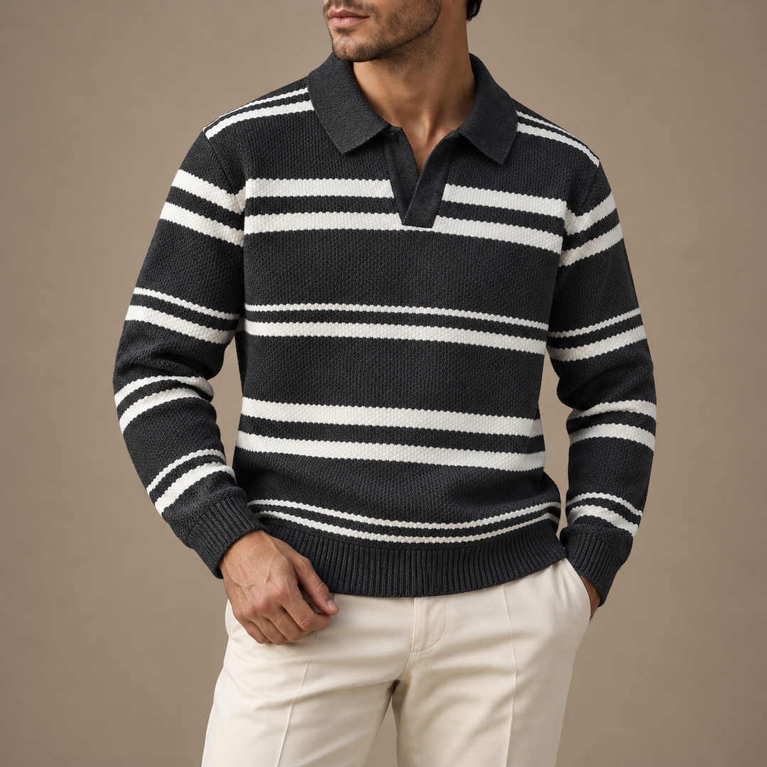Windsor Striped Knit Polo