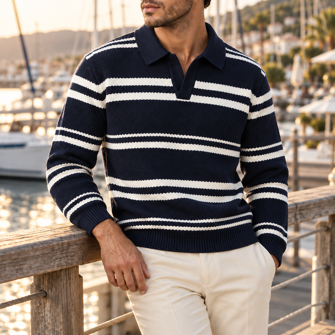 Windsor Striped Knit Polo