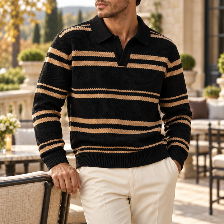 Windsor Striped Knit Polo