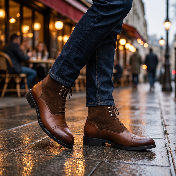 Yvano Stud-Brogue Boots