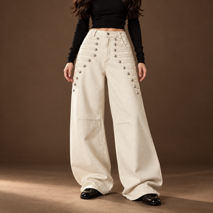 Isotta Studded Barrel Jeans