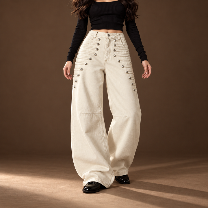 Isotta Studded Barrel Jeans