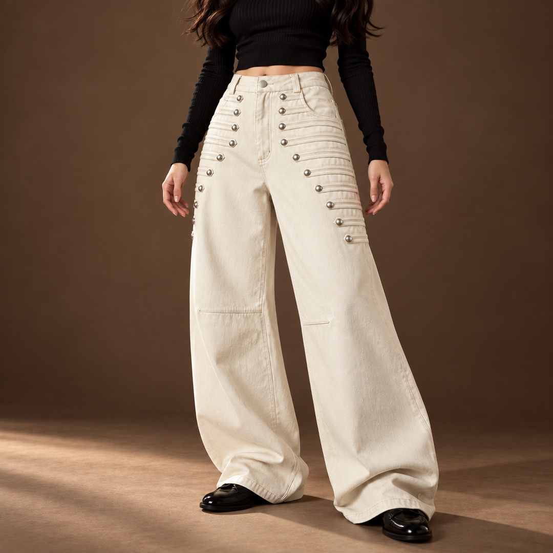 Isotta Studded Barrel Jeans