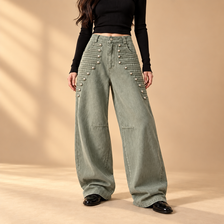 Isotta Studded Barrel Jeans
