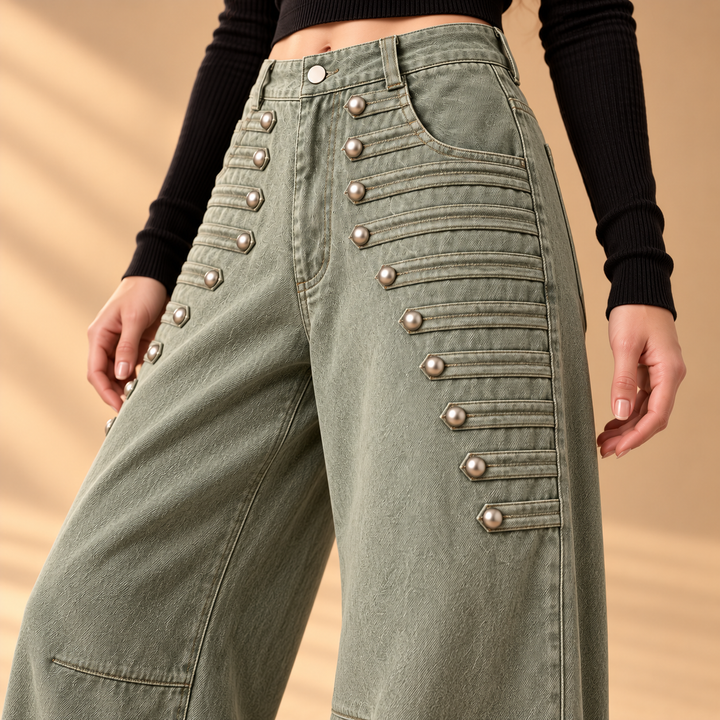 Isotta Studded Barrel Jeans