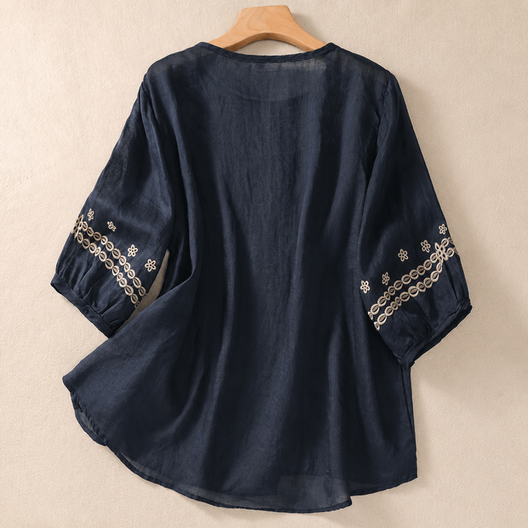 Wystelle Cotton-Linen Blouse