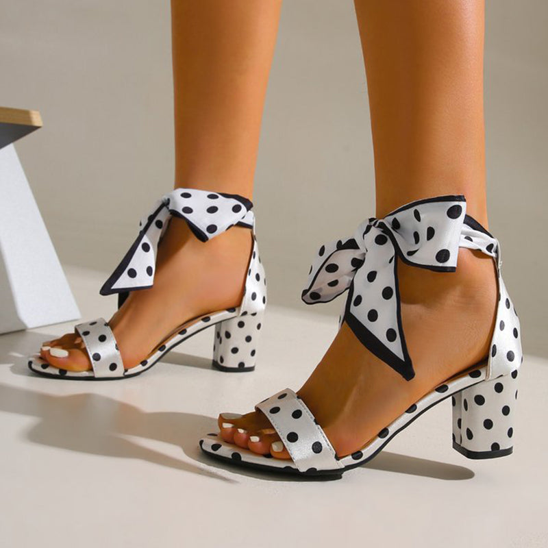 Fiora Polka Bow Sandals