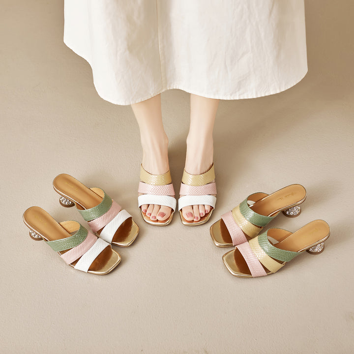 Saviera Color-Block Mules