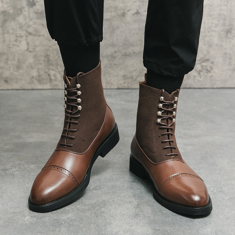 Yvano Stud-Brogue Boots