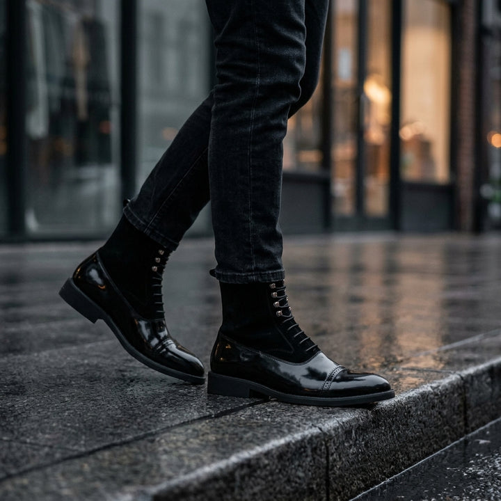 Yvano Stud-Brogue Boots