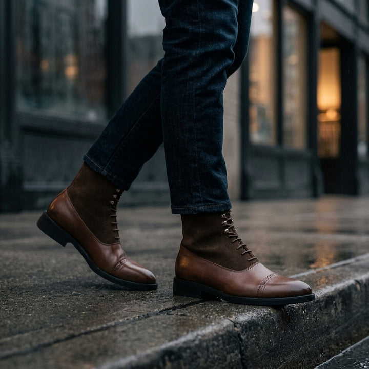 Yvano Stud-Brogue Boots