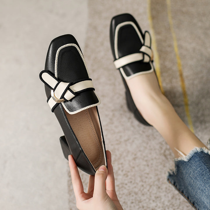 Florene Contrast Knot Loafers