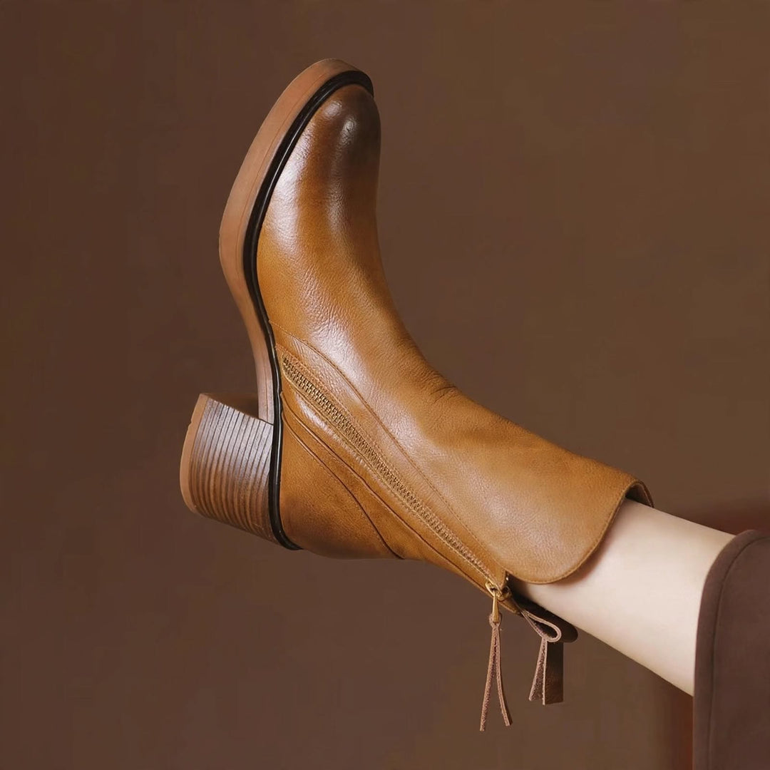 Hayworth Leather Zip Ankle Boots