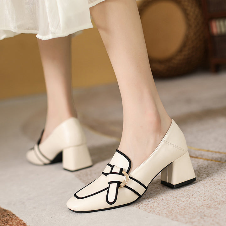 Florene Contrast Knot Loafers