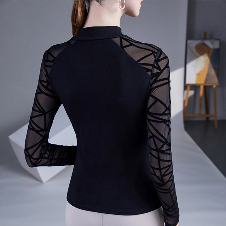 Vincetta Mesh-Sleeve Top