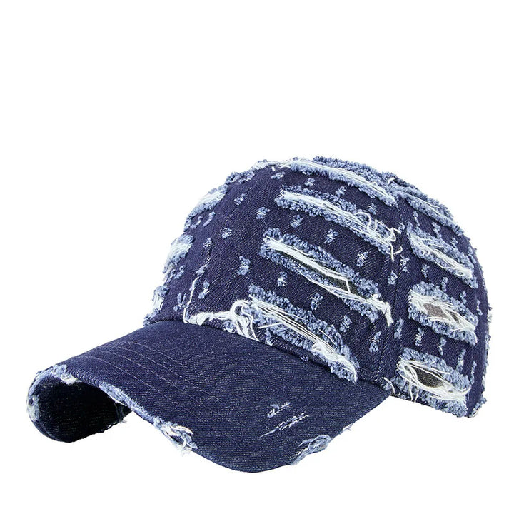 Soft Denim Distressed Baseball Cap