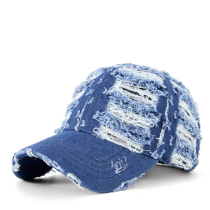 Soft Denim Distressed Baseball Cap