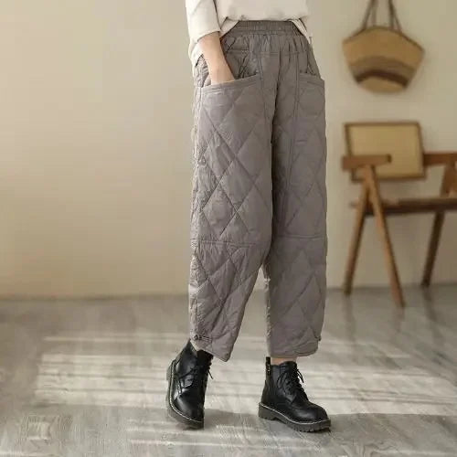 Nolan Diamond-Quilted Puff Pants