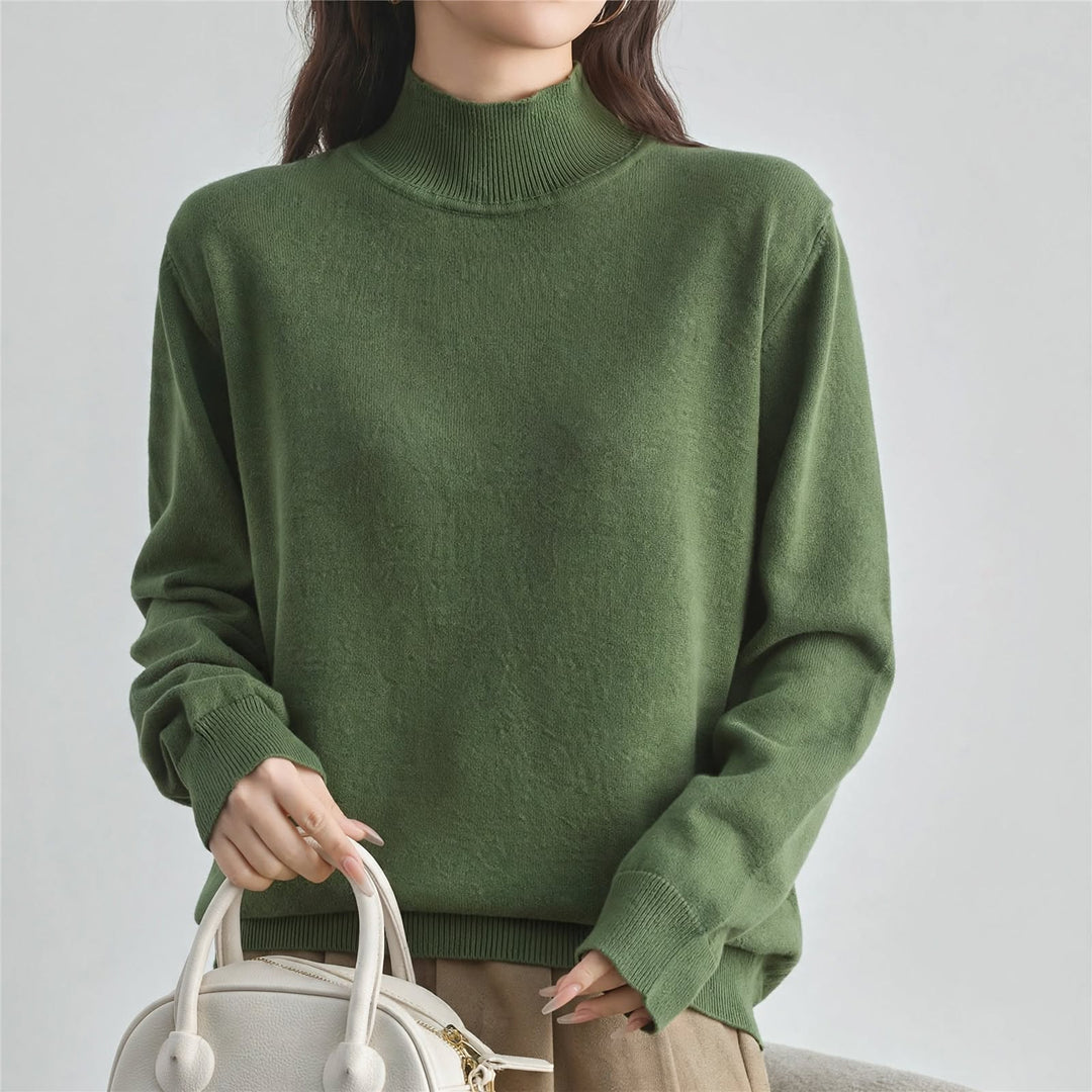 Neve Cotton Mock-Neck Sweater