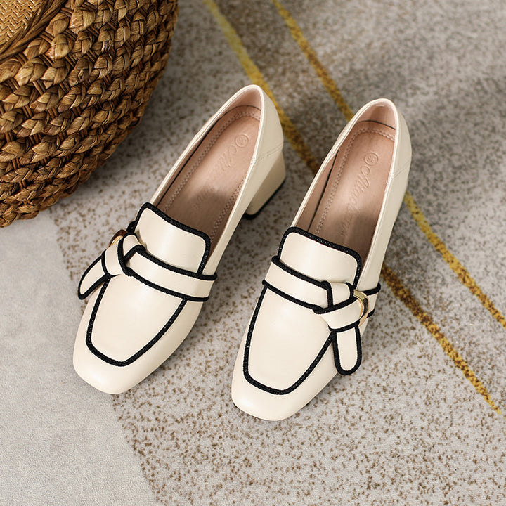 Florene Contrast Knot Loafers
