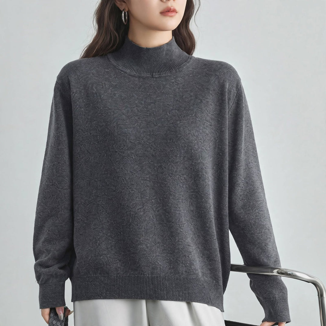 Neve Cotton Mock-Neck Sweater