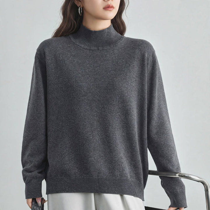 Neve Cotton Mock-Neck Sweater
