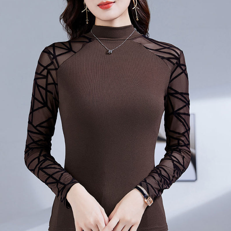 Vincetta Mesh-Sleeve Top