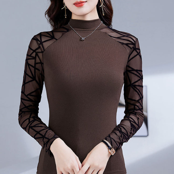 Vincetta Mesh-Sleeve Top