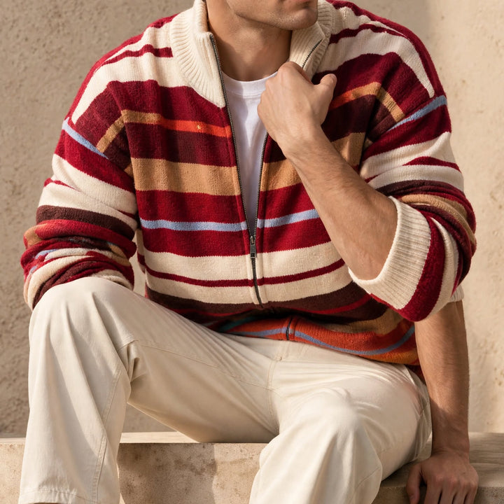 Fletcher Striped Zip Cardigan
