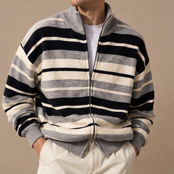 Fletcher Striped Zip Cardigan