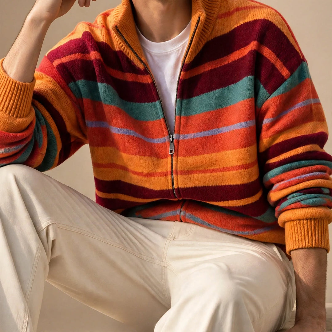 Fletcher Striped Zip Cardigan