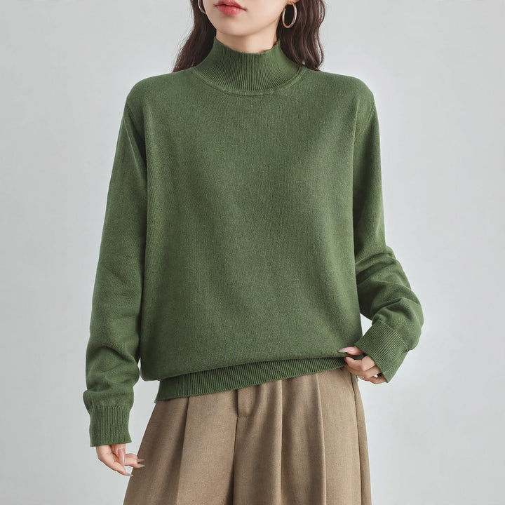 Neve Cotton Mock-Neck Sweater