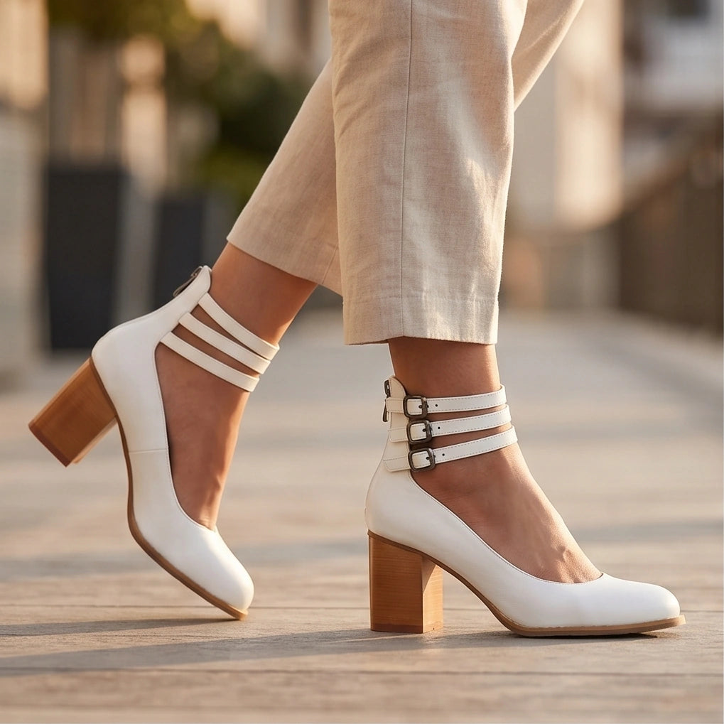 Lourena Triple Buckle Heels