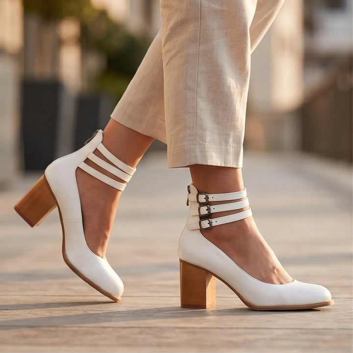 Lourena Triple Buckle Heels