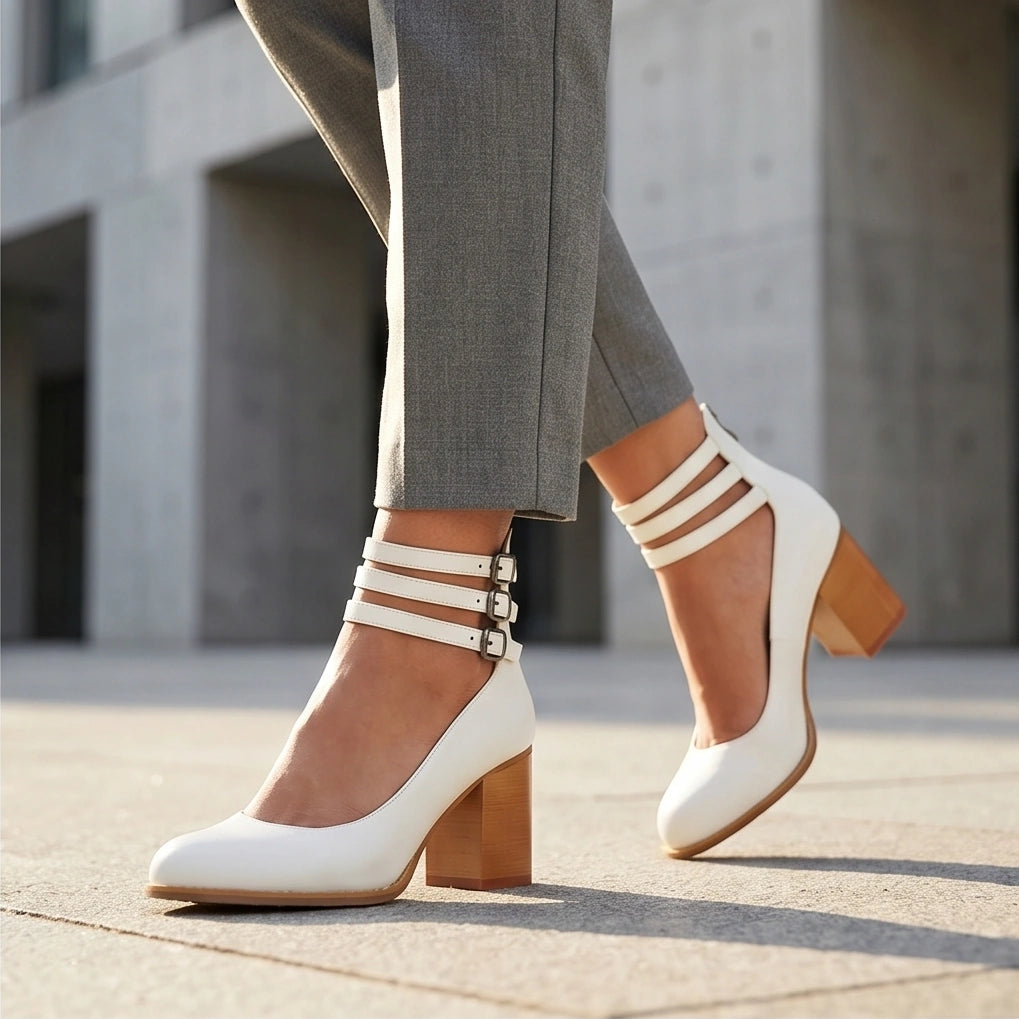 Lourena Triple Buckle Heels