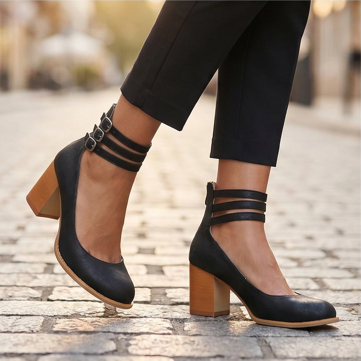 Lourena Triple Buckle Heels