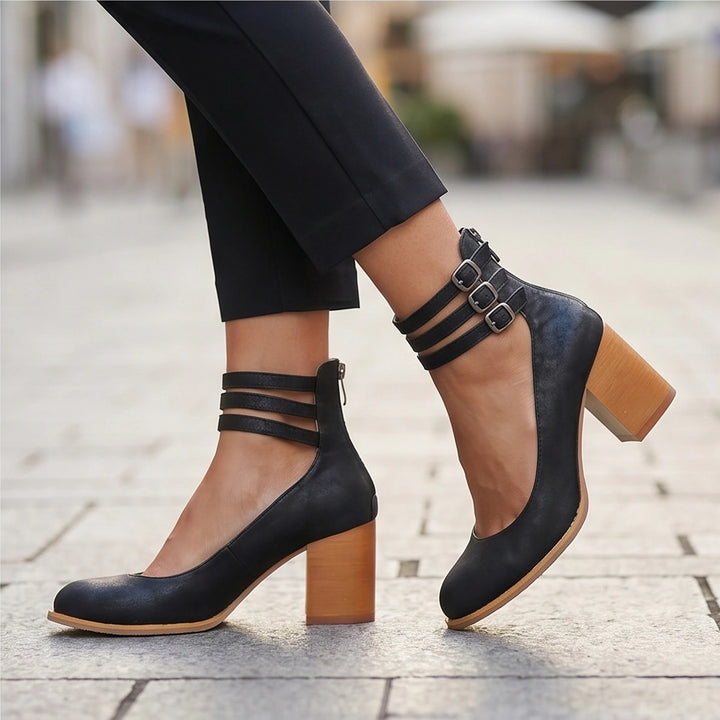 Lourena Triple Buckle Heels