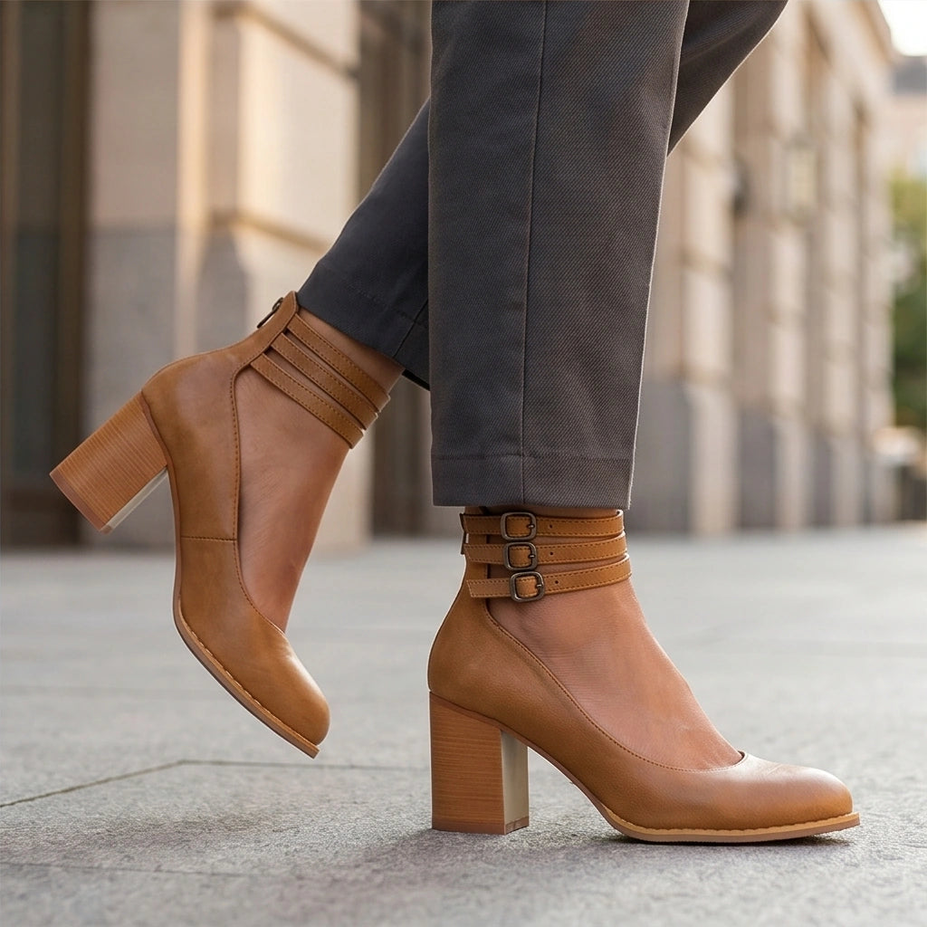 Lourena Triple Buckle Heels