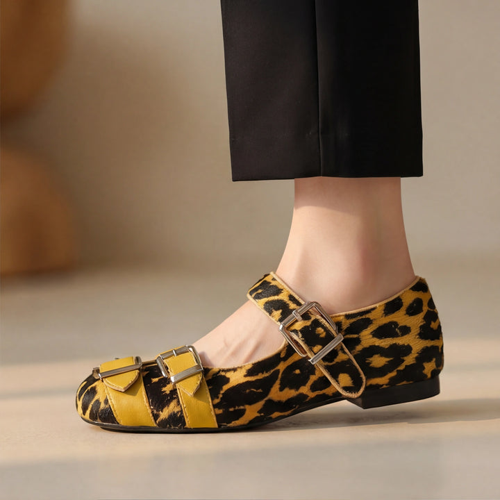 Rossini Buckle Print Flats